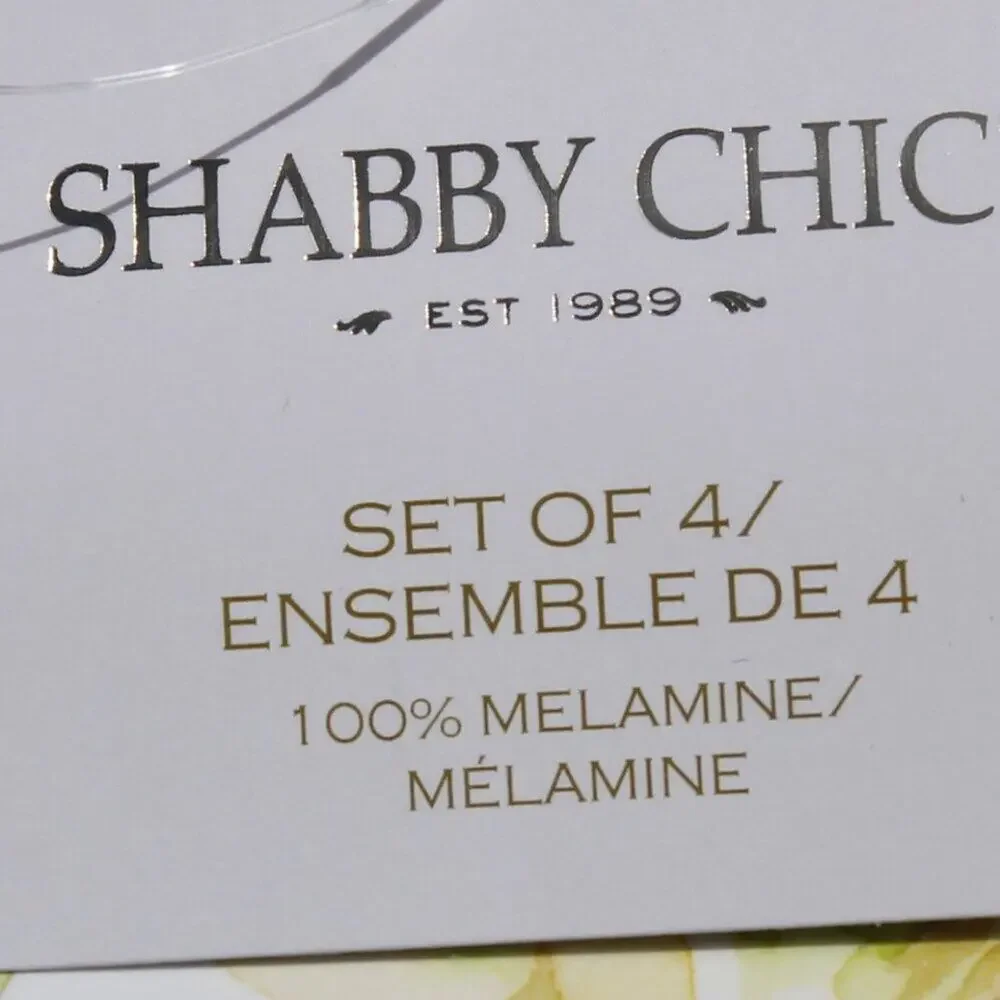 Shabby Chic Set of 4 Melamine 10